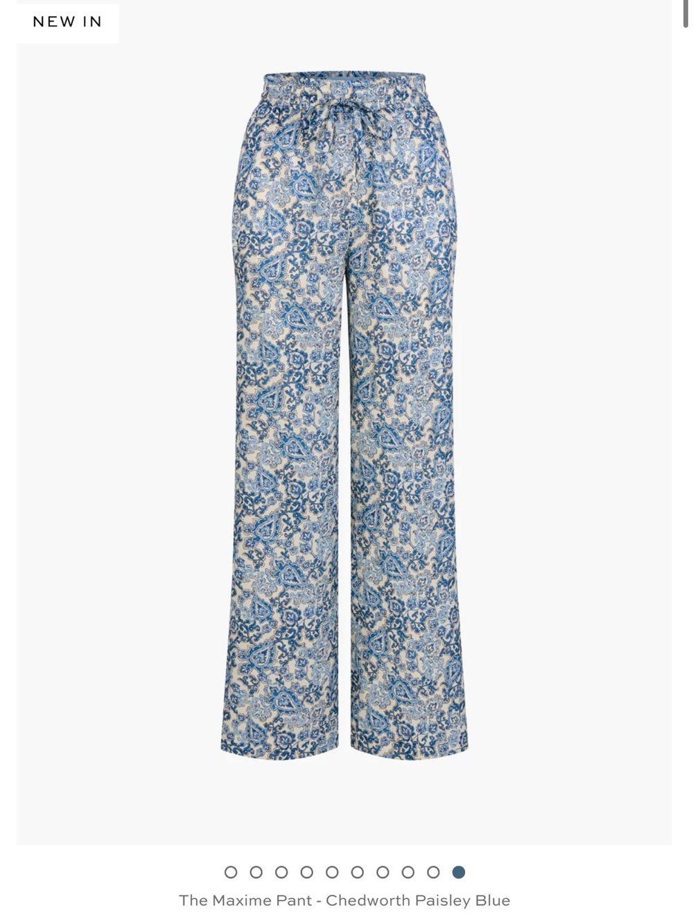 Hill House Maxime Pant - Chedworth Paisley Blue